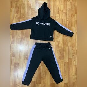 Reebok Kids Black and Lavender Jogger Set
